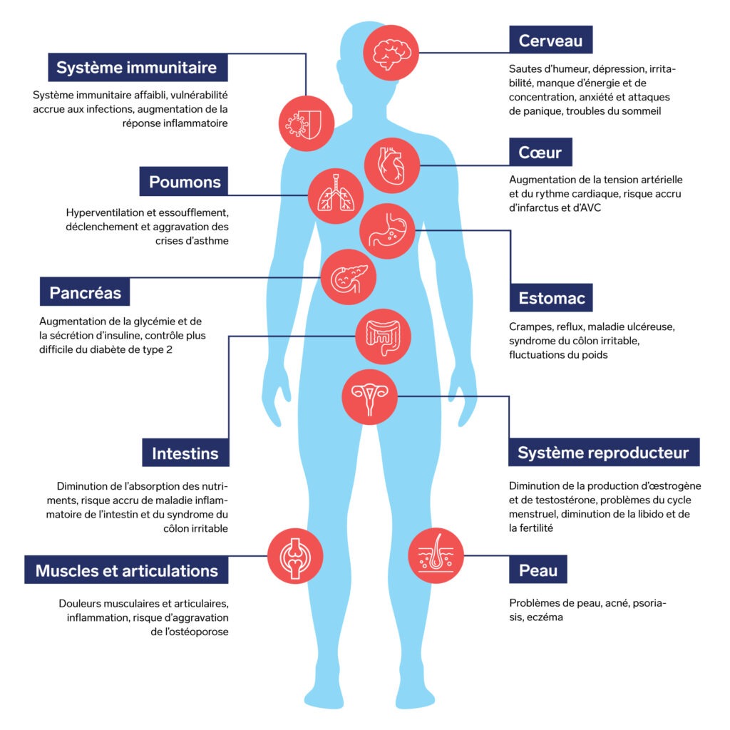 les différents symptômes de l'anxiété, https://www.biron.com/fr/centre-du-savoir/parole-de-specialiste/consequences-stress-corps/